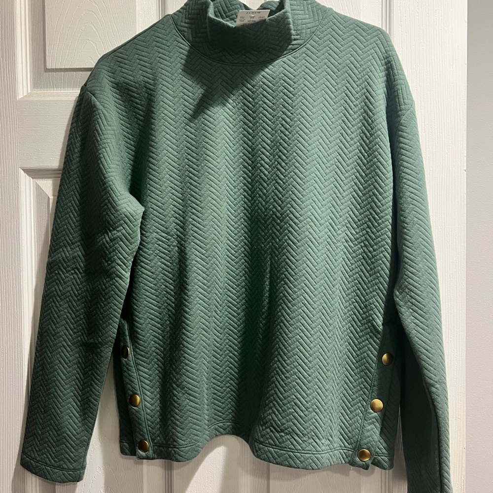 J. Crew Sage Quilted Pullover